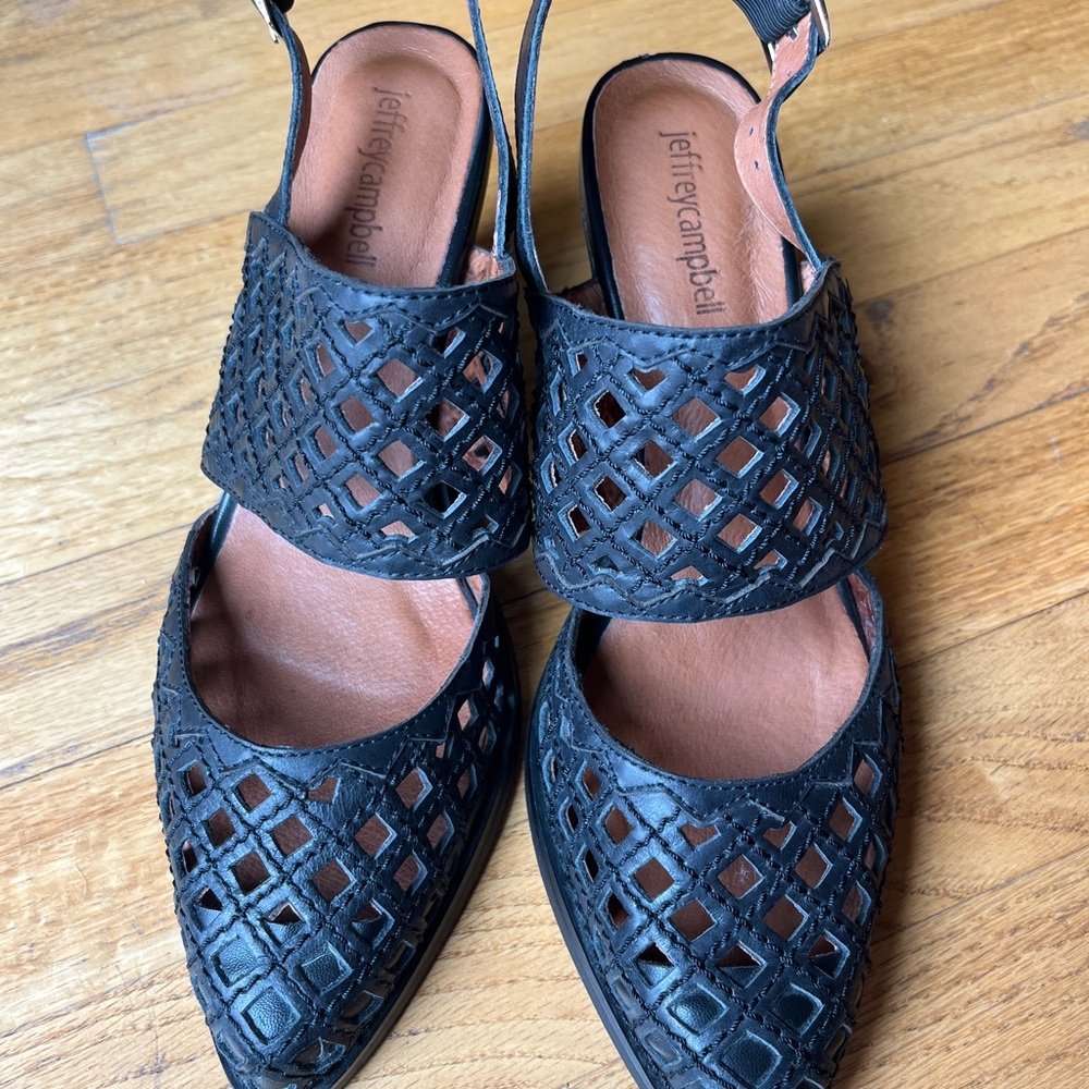 Jeffrey Campbell Cut-out Black Women's Slingbacks size 8 worn once
